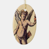 Valentine Cupid Blindgefaltet, Vintage Tarot Card Keramikornament (Rechts)