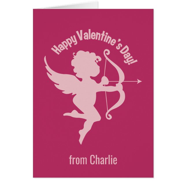 Valentine Cupid individuelle Name Grußkarte (Vorne)