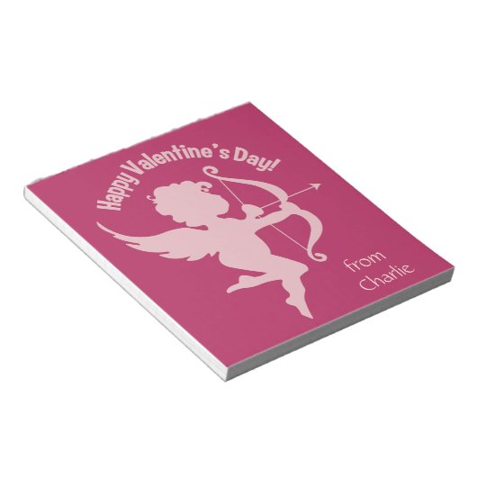 Valentine Cupid individuelle Name Notizblock (angewinkelt)