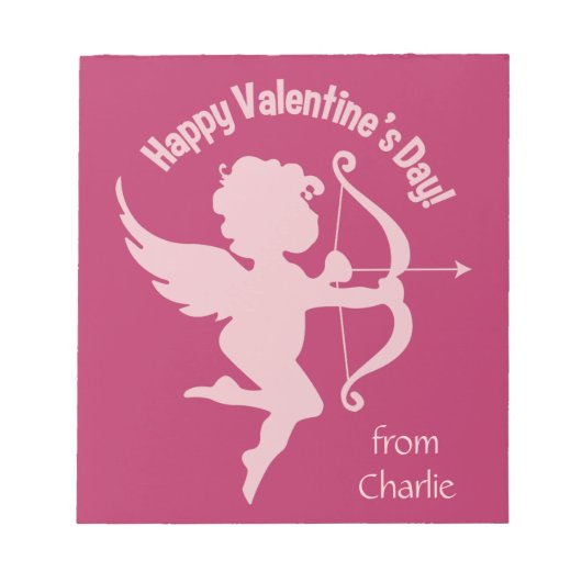 Valentine Cupid individuelle Name Notizblock (Vorderseite)