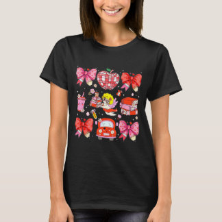 Valentine Cupid Kokette Rosa Schleife Apfel Bücher T-Shirt