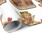 VALENTINE CUPID MIT KAFFER VOLL VON HERZEN GESCHENKPAPIER (Rolleneckpunkt)
