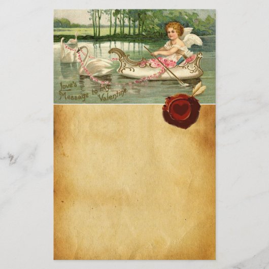VALENTINE CUPID, VON SCHWANKEN GEPULDET, ROT-WAX-S BRIEFPAPIER (Vorderseite)