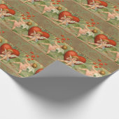 Valentine Cupids Liebe Antik Vintag Geschenkpapier (Ecke)