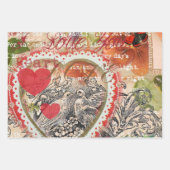 Valentine Cupids Liebe Antik Vintag Geschenkpapier Set (Vorderseite 3)