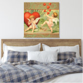 Valentine Cupids Liebe Antik Vintag Leinwanddruck (Insitu (Schlafzimmer))