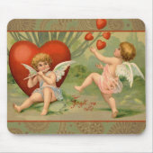 Valentine Cupids Liebe Antik Vintag Mousepad (Vorne)