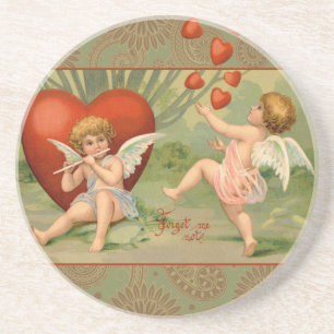 Valentine Cupids Liebe Antik Vintag Untersetzer
