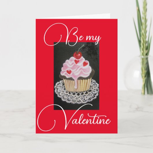 Valentine Cupkake, Grußkarte Feiertagskarte (Vorderseite)