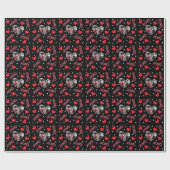 Valentine Custom Foto Liebe Herz xoxo auf schwarz Geschenkpapier (Flach)