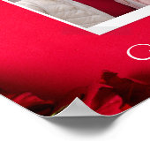 Valentine Customizable Post Card Rot und Weiß Poster (Ecke)
