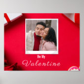 Valentine Customizable Post Card Rot und Weiß Poster (Vorne)