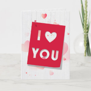 Valentine Cut Out Card auf Holz Karte