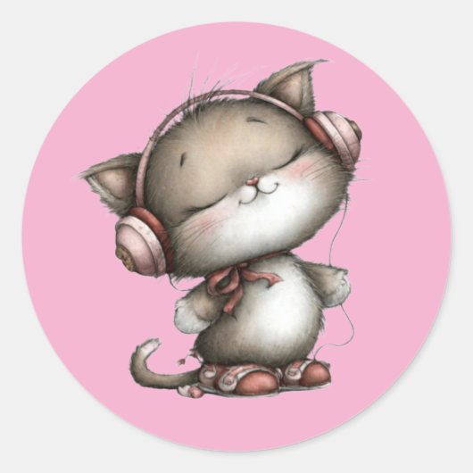 Valentine Cute Cat 3 Inch Sticker – Love Design (Vorderseite)