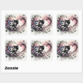 Valentine Cute Cats Sticker – Sweet Love Design (Blatt)