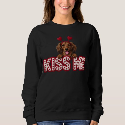 Valentine Dachshund puppy dog  Sweatshirt (Vorderseite)
