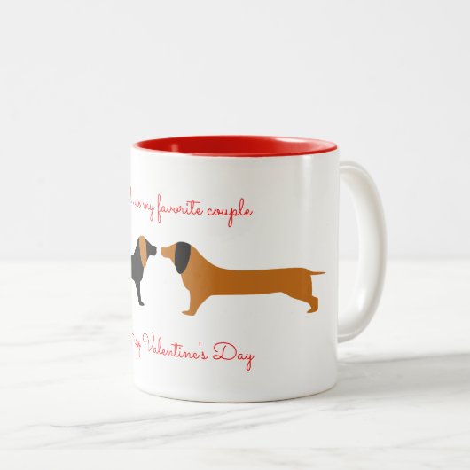 Valentine Dachsund Tasse (VorderseiteRechts)