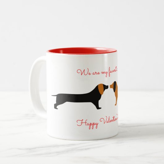 Valentine Dachsund Tasse (Vorderseite Links)