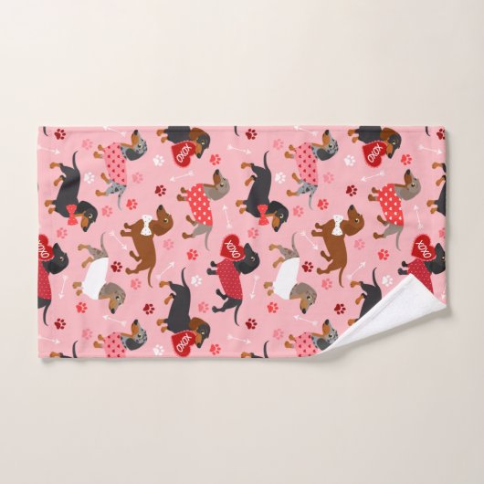 Valentine Dackel Badhandtuch Set (Handtuch)