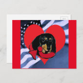 VALENTINE-DACKEL FEIERTAGSPOSTKARTE (Vorne/Hinten)