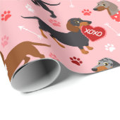Valentine Dackel Geschenkpapier (Rolleneckpunkt)