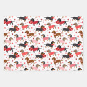 Valentine Dackel Geschenkpapier Set (Vorderseite)