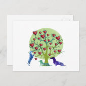 Valentine Dackel Herz Postkarte (Vorne/Hinten)
