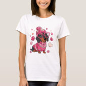 Valentine Dackel Hund, Wursthund T-Shirt (Vorderseite)