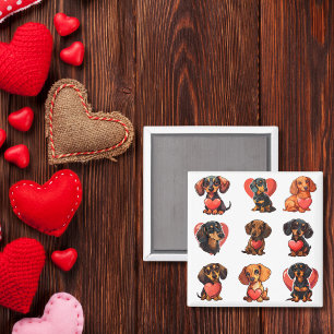 Valentine Dackel Hundeherzen Magnet