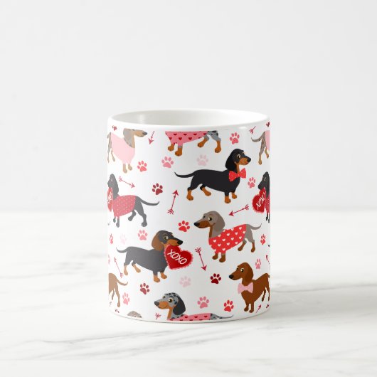 Valentine Dackel Kaffee Tasse (Mittel)
