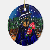 VALENTINE-DACKEL KERAMIK ORNAMENT (Links)