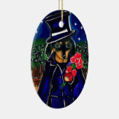 VALENTINE-DACKEL KERAMIK ORNAMENT (Rechts)