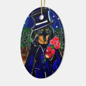 VALENTINE-DACKEL KERAMIK ORNAMENT (Links)