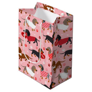 Valentine Dackel Mittlere Geschenktasche Geschenktüte