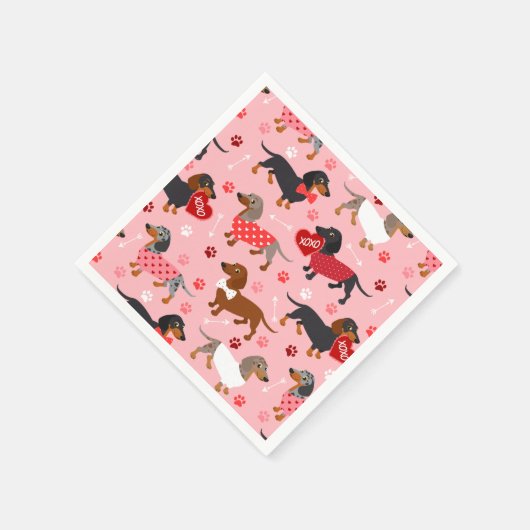 Valentine Dackel Napkins Serviette (Ecke)