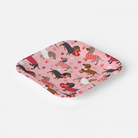 Valentine Dackel Paper Teller (Gewinkelt)