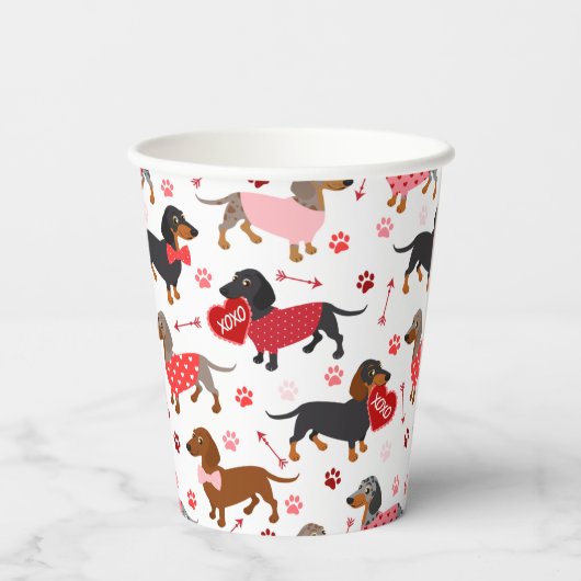Valentine Dackel Pappbecher (Rückseite)