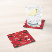 Valentine Dackel Square Paper Untersetzer (Vor Ort)
