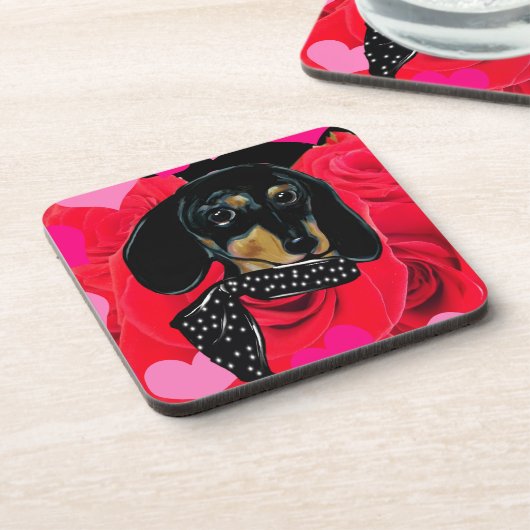 VALENTINE-DACKEL UNTERSETZER (Linke Seite)