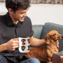 Valentine Dackel Watercolor Hundeherzen