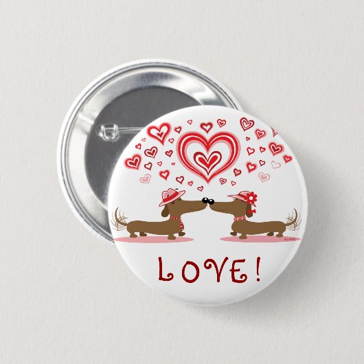 Valentine-Dackeln Button (Vorne & Hinten)