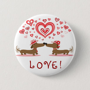 Valentine-Dackeln Button