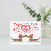 Valentine Dackeln Feiertagspostkarte (Stehend Vorderseite)