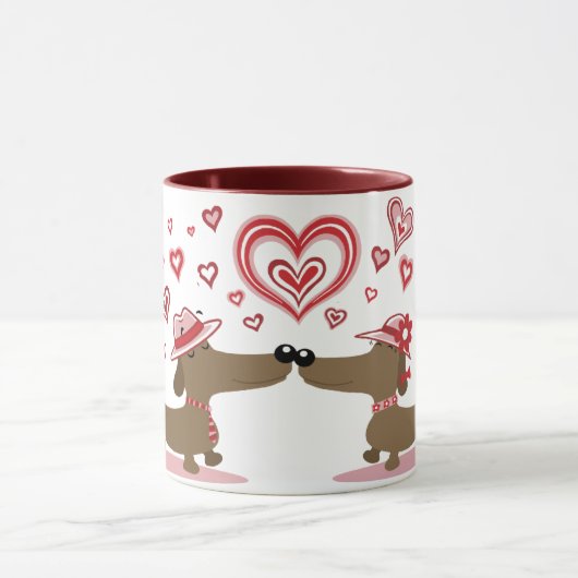 Valentine-Dackeln LIEBE SIE! Tasse (Zentrum)