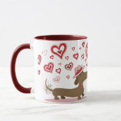 Valentine-Dackeln LIEBE SIE! Tasse (Links)
