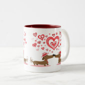 Valentine-Dackeln Zweifarbige Tasse (VorderseiteRechts)