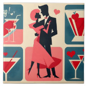 Valentine Dancing Couple Fliese (Vorderseite)