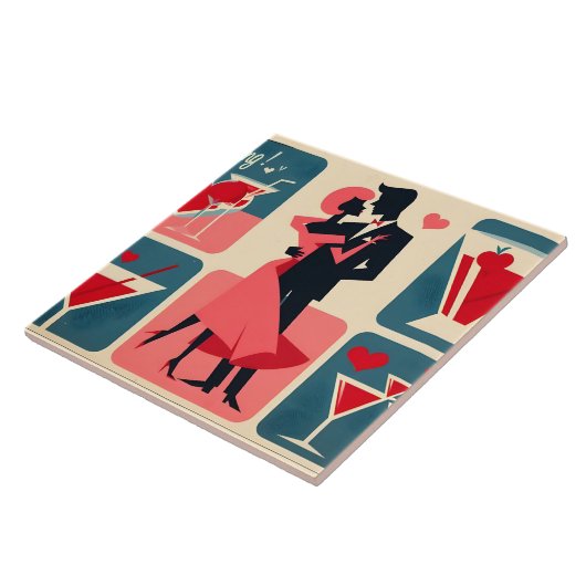 Valentine Dancing Couple Fliese (Seite)