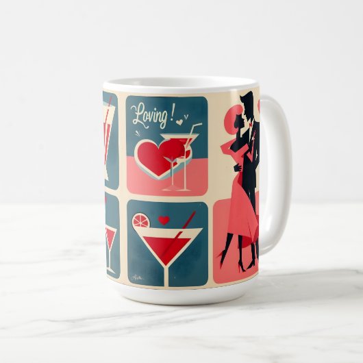Valentine Dancing Couple Kaffeetasse (VorderseiteRechts)