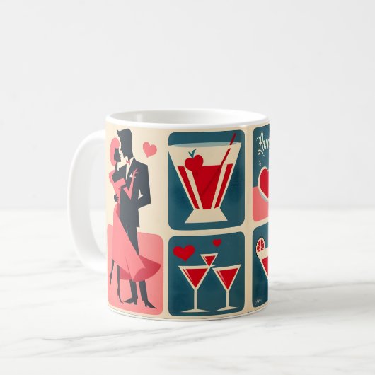Valentine Dancing Couple Kaffeetasse (Vorderseite Links)